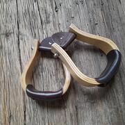 Houten western stijgbeugels met prachtig leder NIEUW