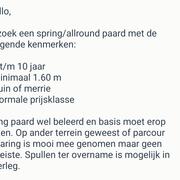 Spring/allround paard gezocht-te koop gevraagd