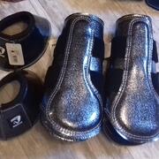 Beenbeschermers en Springschoenen Glitter Zwart Zilver Full