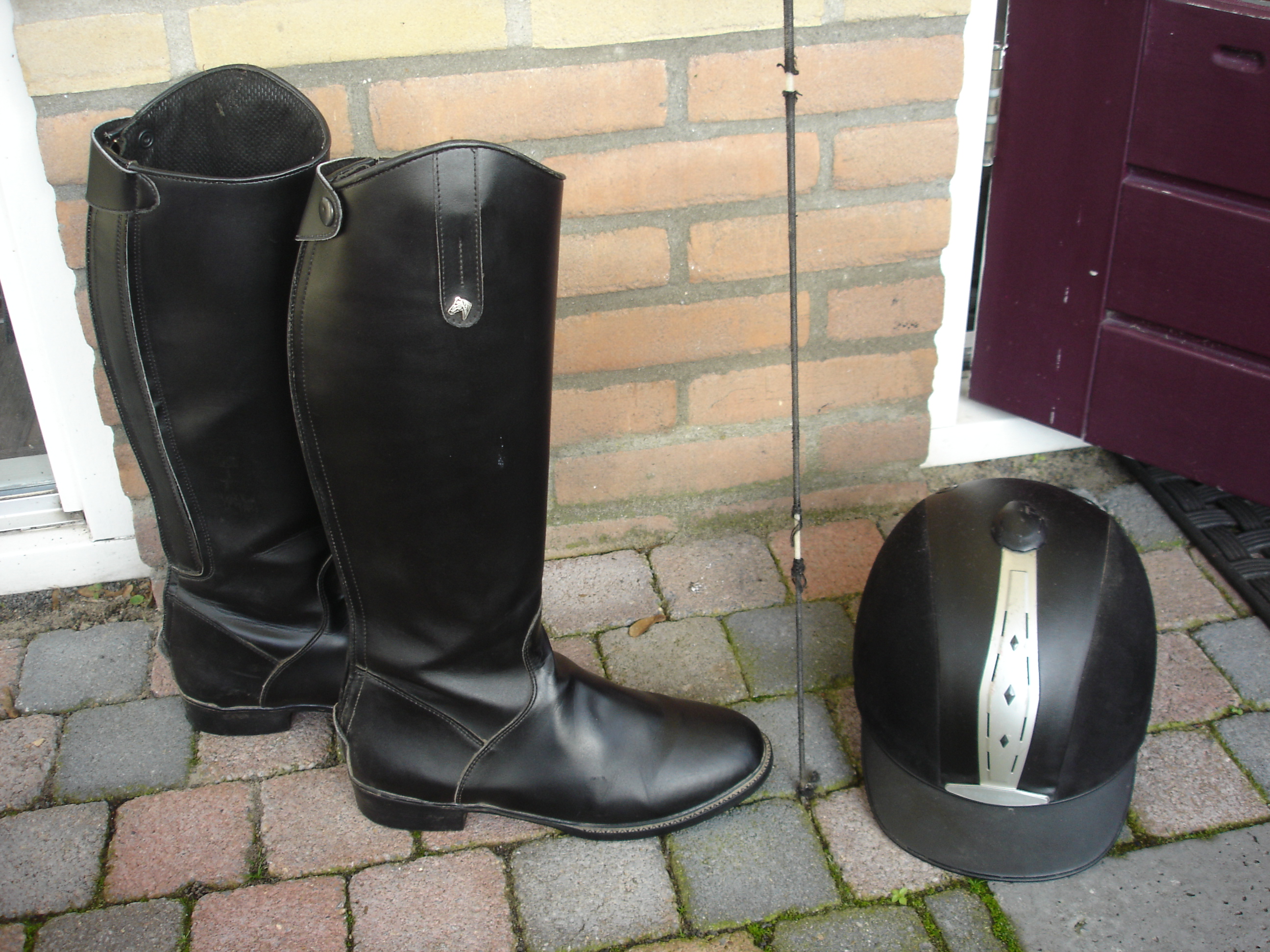 A. Bocca Zwarte leren enkellaarzen met rits