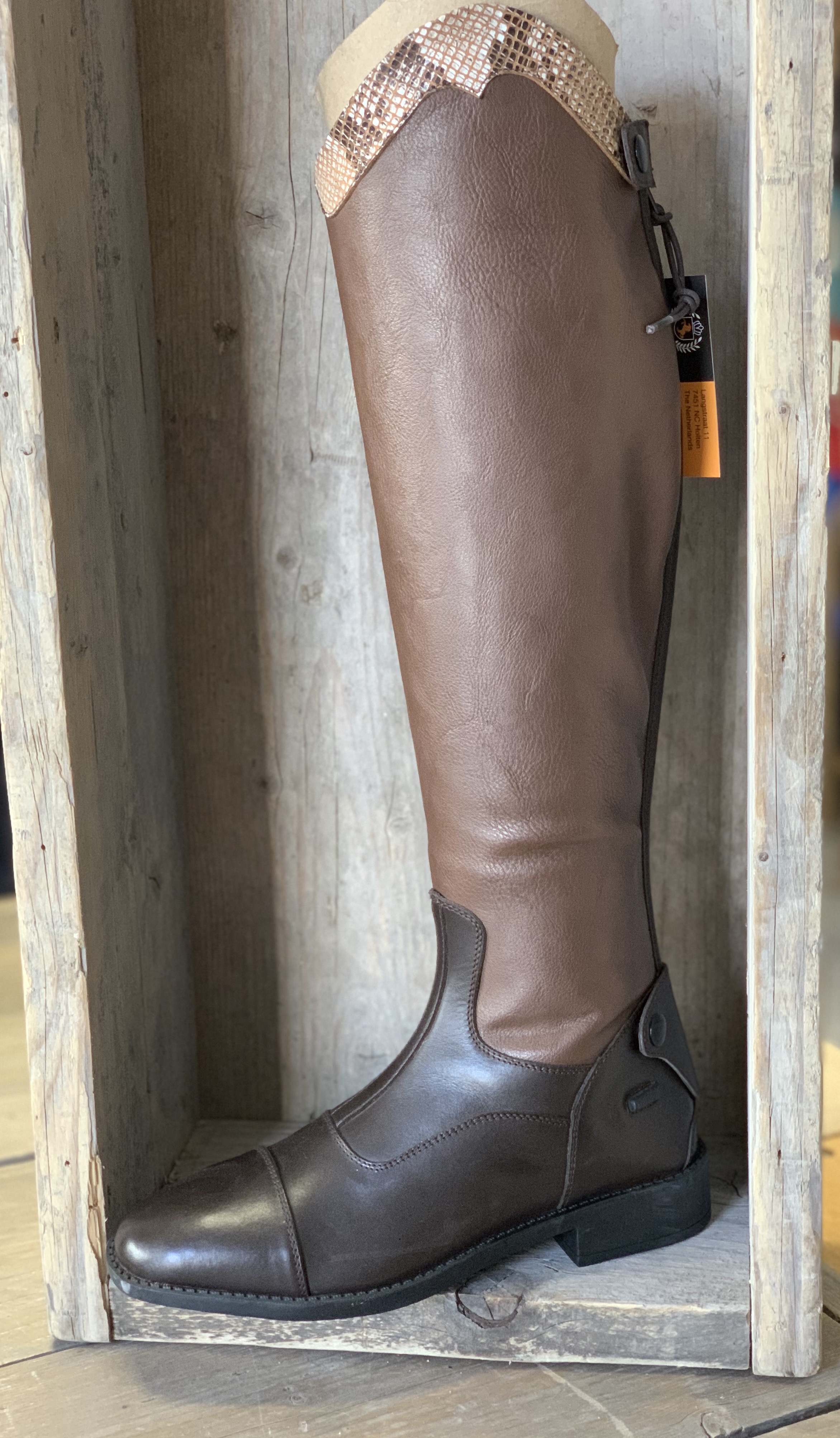 Rhinegold Paardensport Leatherriding Boot-6.5 (40)-kalf Rhinegold Elite Luxus Bruin Laced Rijlaars 6 5 40 Kalf 0, Bruin, Maat 6.5 EU40 - Kalf 0 UK