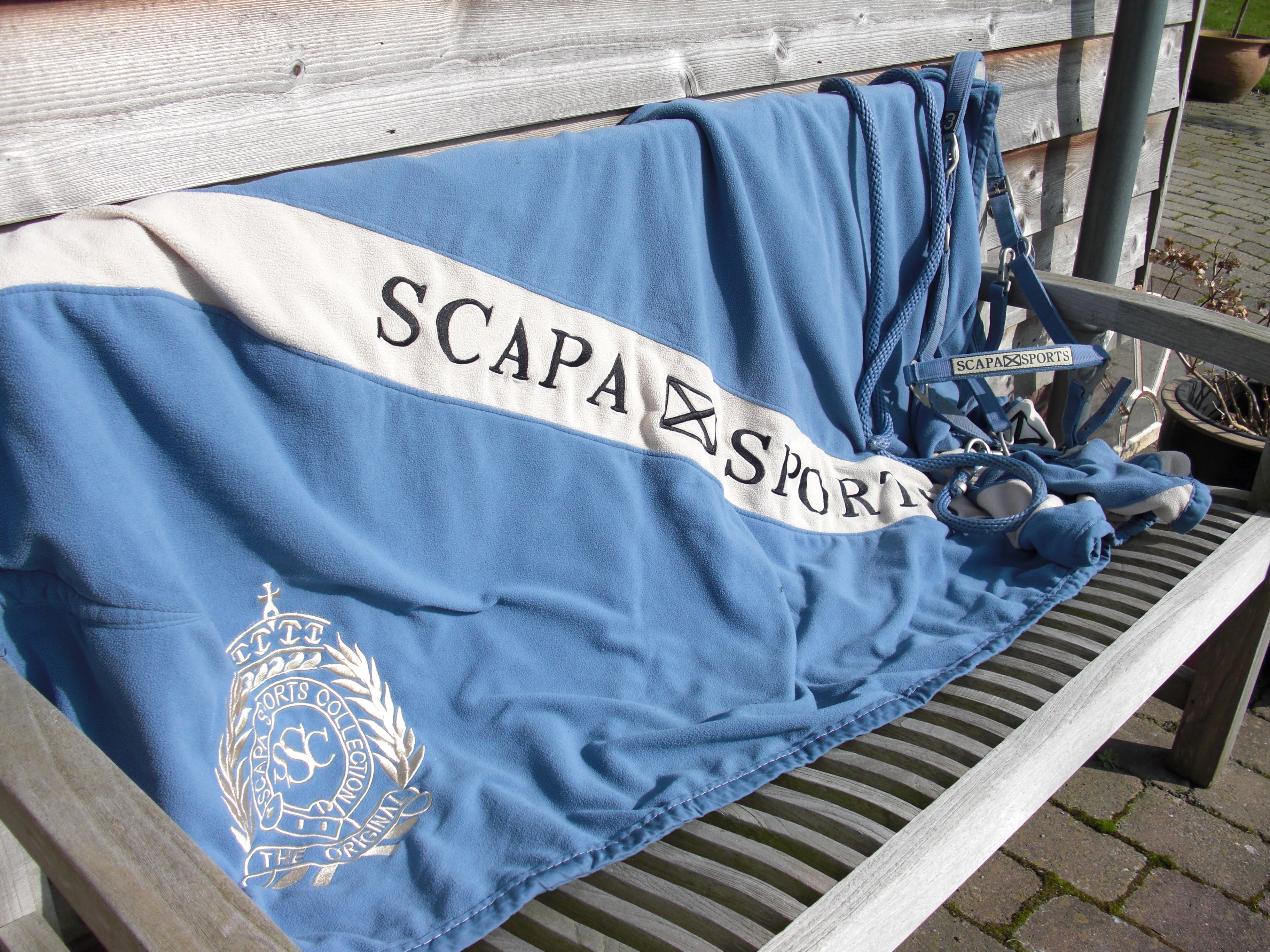 Scapa fleece deken Stone Blue 195 zo goed nieuw | Bokt.nl
