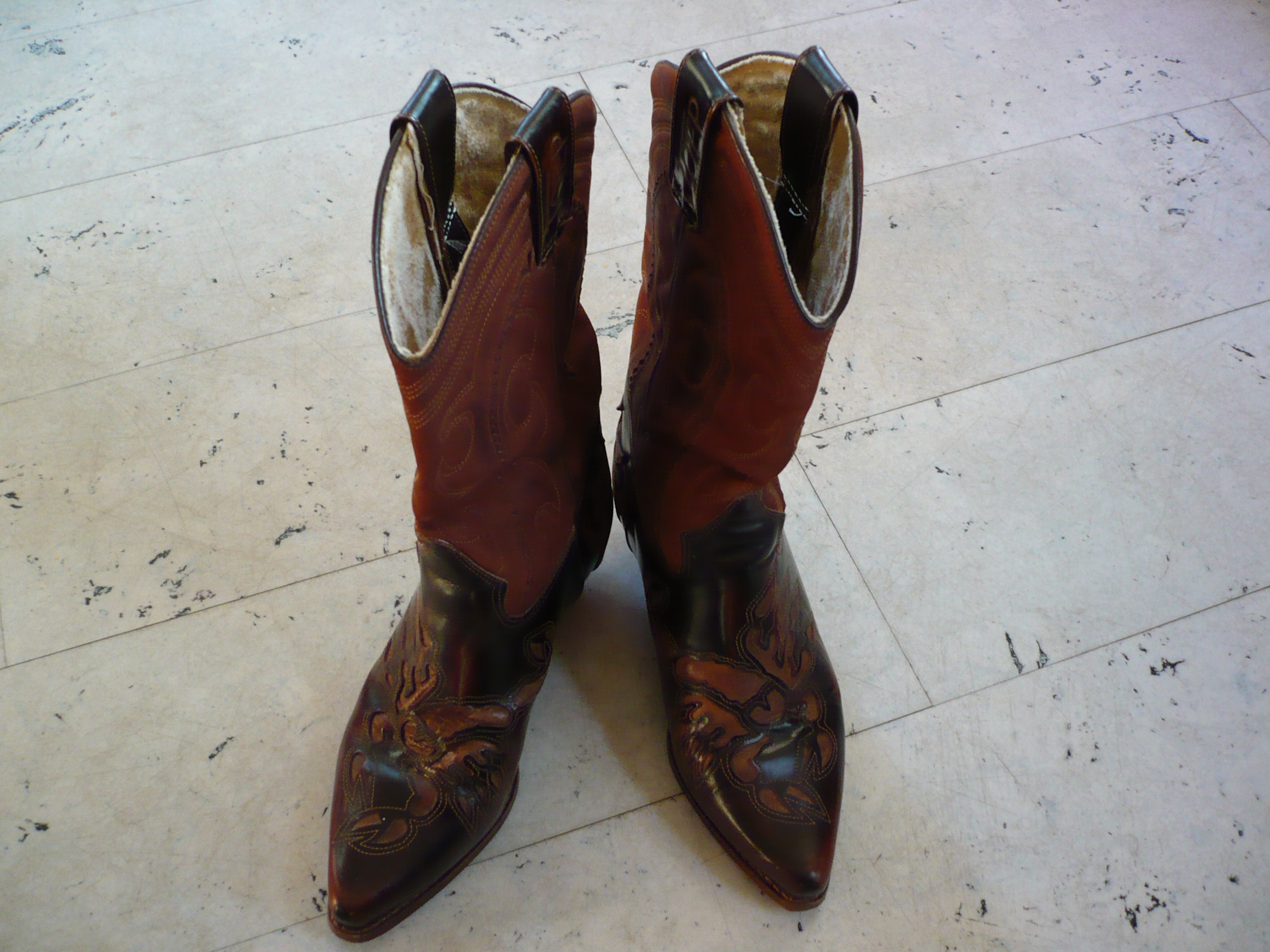 Schoenen Herenschoenen Laarzen Cowboy & Westernlaarzen Jaren 1980 Vintage DINGO Cowboy Laarzen Western Rockabilly Laarzen Mid Calf Boots Heren Laarzen Maat 8.5 